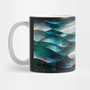 Iridescent Painted Glass Waves Mug